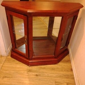 Elegant Wooden Corner Display Cabinet